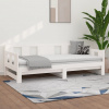 zahrada-XL Rozkladacia denná posteľ biela borovicový masív 2x(90x200) cm 820283