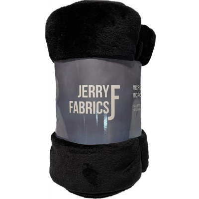 JERRY FABRICS Deka microflanel super soft Čierna Polyester, 150/200 cm