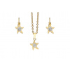 Doria Set z ocele zlaté HVIEZDIČKY s kryštálikmi K312