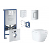 Grohe Rapid SLX Set predstenovej inštalácie, klozetu, dosky SoftClose, tlačidla Skate Cosmopolitan a súpravy na vhadzovanie tabliet, Triple Vortex, chróm SANI11BB2127-GR