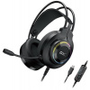 Genius GX GAMING HS-GX580U, Headset, herní, náhlavní, drátový, mikrofon, ovládání hlasitosti, RGB LED, USB, černý 31710028400