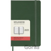 Moleskine A6 denný 2025 tmavo zelený