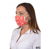 Rúško antibakteriálne na tvár-BORT, dvojvrstvové-1vrstva(100%bavlna), 1vrstva (100%polyester s iónmi striebra) vianočný motív (červené) 051 - VYROBENÉ NA SLOVENSKU