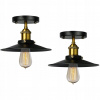 2 X retro lampa 22 cm kužeľ Tieniace čierna (2 X retro lampa 22 cm kužeľ Tieniace čierna)
