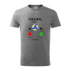 Volejbal volá - Tričko detské bavlnené - 122 cm/6 rokov ( Tmavosivý melír )