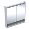 Geberit ONE - Zrkadlová skrinka s LED osvetlením, 90x90x15 cm, 2 dvierka, s nikou, biela 505.833.00.2