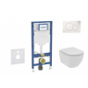 GEBERIT - Duofix Set předstěnové instalace, klozetu Tesi a sedátka softclose, tlačítko Sigma01, alpská bílá SANI11CD3108