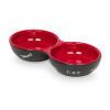 Nobby Cat keramická dvojitá miska 22 cm 2 x 130 ml