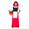 Červená Karkulka s šatkou a zásterou - věk 10 - 12 roků - 142 - 148 cm