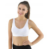 GINA Športová bambusová podprsenka bez kostíc s vycpávkami | 07014P - biela, XL/XXL