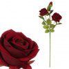 Autronic Ruža zamatová - umelá rezaná, 3 kvety, červená farba KN6161 BOR