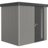 Biohort Plechový domček Neo1B 2.3 štandardné dvere kremeňovo sivá 236 x 180 cm