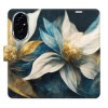 Flip pouzdro iSaprio - Honor 200 - Gold Flowers - kapsičky na karty (Knížkový flip kryt, obal, pouzdro iSaprio na mobil Honor 200 - Gold Flowers - 360° ochrana telefonu, přihrádka na karty a hotovost,