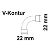 Kirchhoff CU koleno 90° 2 pouzdra polotovar 22 mm