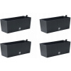 Záhradný kvetináč - 4 x Rattan Rato DRTC500 Box + antracitový systém (4 x Rattan Rato DRTC500 Box + antracitový systém)