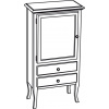 Sapho RETRO skrinka 60x120x38cm, starobiela, ľavá SPH 1712