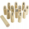 Drevené kolky Zd trading + zhadzovacia guľa, 12 kolkov, béžové, FSC