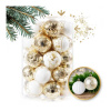 Zlato-biela sada vianočných gúľ - 34 ks, BSN38