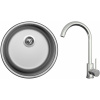 Set Sinks N118 (dřez Round 450 V 0,6 mm, matný + baterie Arco Celonerezová)