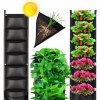 Balkónový box 100 x 30 cm filc (Závesný TAŠKOVÝ KVETINÁČ NA VÝSADBU JAHOD KVETY BYLINKY PRAKTICKÉ 1 ks)