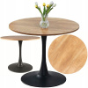 Okrúhly stôl Signal Tables 90 x 90 x 76cm prírodný dub (DUB STOL AMADEO ø90cm + KOVOVÝ RÁM, MAT ČIERNA, 76cm vysoký)