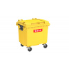 Plastová nádoba na odpad, objem 1100 litrov, žltá