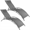 Záhradné lehátko - 2x paluby záhrady Deckchair Gray Terrace 403063 (2x paluby záhrady Deckchair Gray Terrace 403063)
