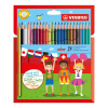 Farbičky šesť-hranné STABILO color, 20 ks rôznych farieb + 4 neónové farby