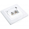 Zásuvka Solarix CAT5E UTP 2 x RJ45 pod omietku biela SX9-2-5E-UTP-WH