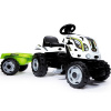Smoby Traktor pre deti šliapací Farmer XL Kravička s prívesom bielo-čierny