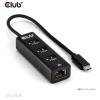 club3D USB-C® adaptér [1x USB-C® zástrčka - 4x interná USB 3.0 zásuvka 19-pólová, RJ45 zásvuka] CSV-1549; CSV-1549