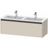 DURAVIT Ketho 2 závesná skrinka pod dvojumývadlo, 1 zásuvka, 1280 x 480 x 440 mm, taupe super matná, K25066083830000