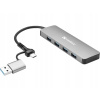 USB-C/A rozbočovač na 4xUSB 3.0 Sandberg 136-63 - Rýchly prenos dát