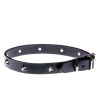 COBBYS PET Obojok z pravej kože čierny so striebornými hviezdami 15mm/35cm