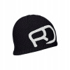 Pletený pletený klobúk. (Orthovox Rock `n'wool Beanie M Black Raven)