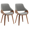 Design-Shop Sada 2 ks jedálenskej stoličky Vangale, látka - orech/sivá