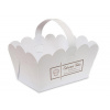 500 ks Košíky na cukrovinky, biele s Vašim logom
