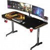 ULTRADESK Herný stôl FRAG XXL GOLD, 160 x 75 cm, 75 cm, držiak nápojov a slúchadiel, stojan BEAM, s celoplošnou XXL podložkou pod UDESK-FX-GD