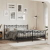 vidaXL Kovový rám postele s čelom a podnožkou čierny 183x213 cm - Čierna - 202540-136217