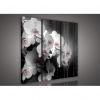 Obraz na plátne viacdielny - OB3162 - Biela orchidea, čierne plátno 90cm x 80cm - S6
