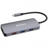 USB Hub Verbatim USB-C Pro Multiport 9 Port (32152) strieborný
