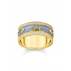 Thomas Sabo TR2450-565-1-58 Gold band ring w. white zirconia and enamel
