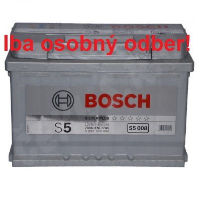 Bosch S5 12V 77Ah 780A, 0 092 S50 080