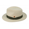 Panamský klobúk Trilby bielený so šedou stuhou - ručne pletený, UV faktor 60 - Mayser Maleo Veľkosť: 57 cm (M)