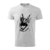 Čiernobiela karikatúra Nemecký ovčiak - Tričko detské bavlnené - 134 cm/8 rokov ( Svetlosivý melír )