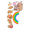 CUKROVÁ TLAČ jedlý obrázok na tortu Cukrová hmota KAPYBARA CAPYBARA + Postavy 10