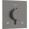 HANSGROHE Ecostat Comfort E termostat pod omietku pre 2 spotrebiče, so zabudovanou bezpečnostnou kombináciou podľa EN1717, kartáčovaný čierny chróm, 33716340