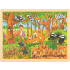 GOKI Drevené puzzle Zvieracie mláďatká v lese 48 dielikov