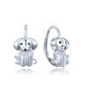 MINET JMAD0057SE00 - MINET Dětské stříbrné náušnice pejsci s černými a bílými zirkony