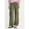 Levi's nohavice cargo dámske bavlnené SUPERLOW LOOSE CARGO ND 005FX.0000 zelená 27/30